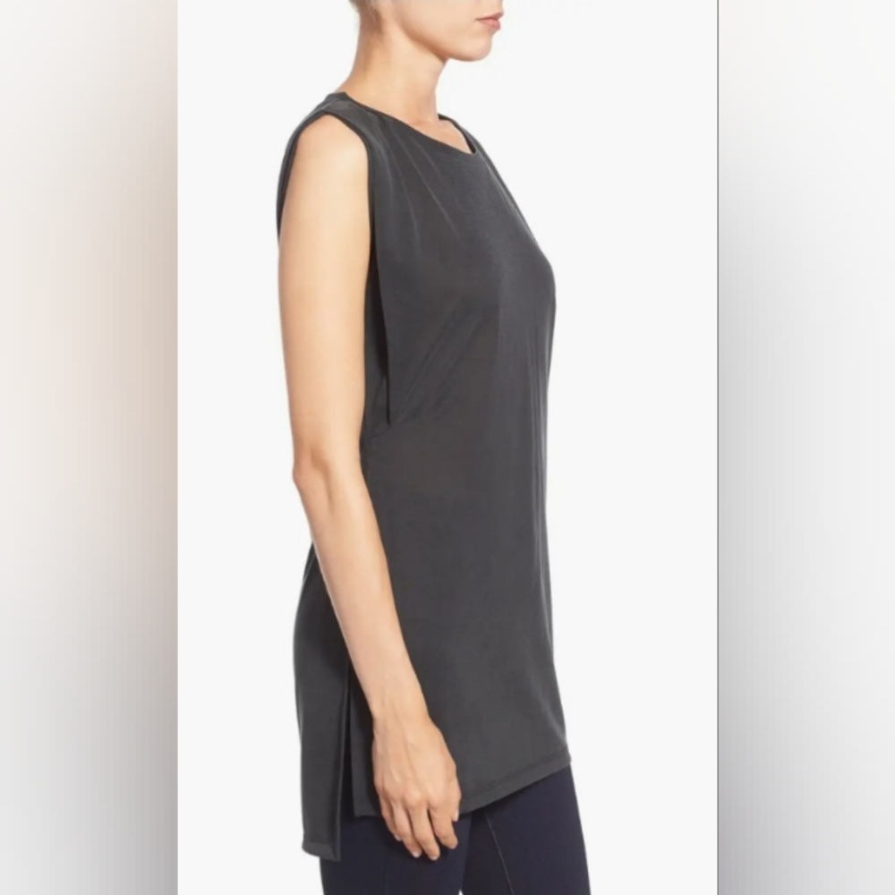 Halogen Side Pleat Sleeveless Jersey Tunic sz M - Picture 7 of 7